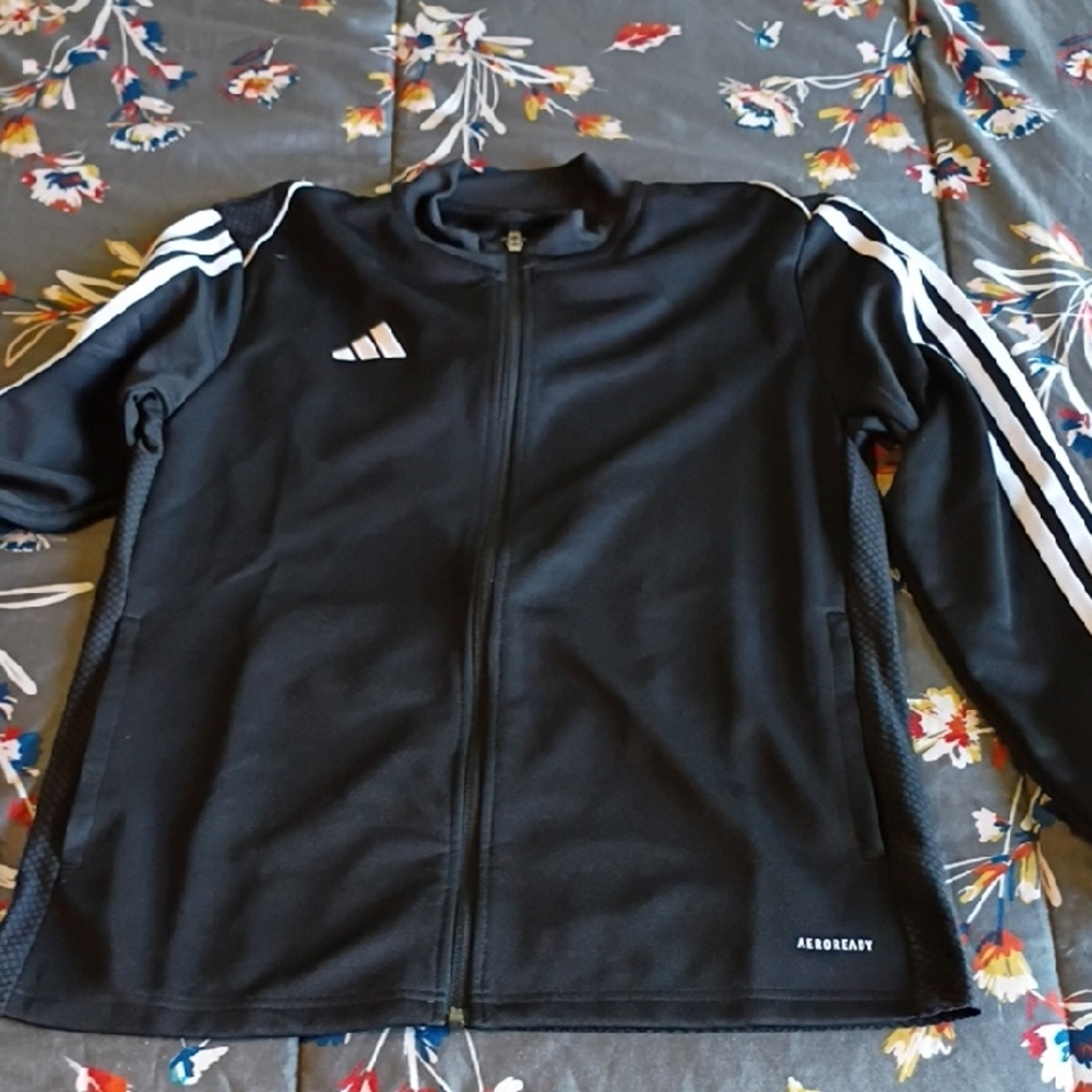 Adidas Black Aeroready Tracksuit with White Stripes